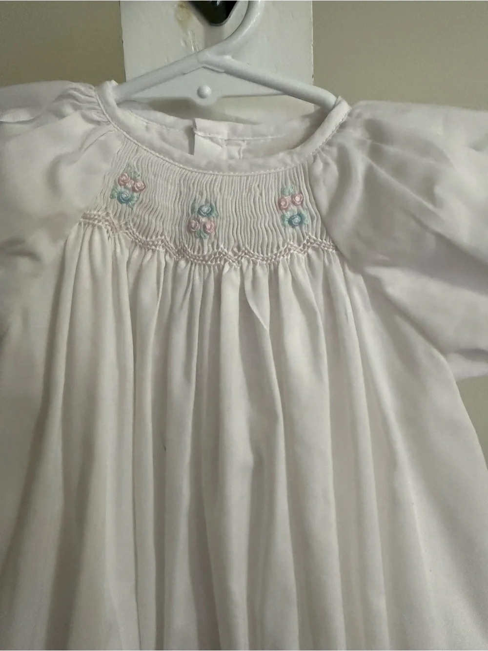 Petit Ami Newborn Hand Embroidered Smocked Bubble Romper